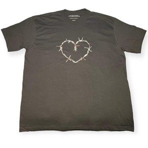 Fthecool Barb Wire Rusted Heart Graphic Mens XL T Shirt